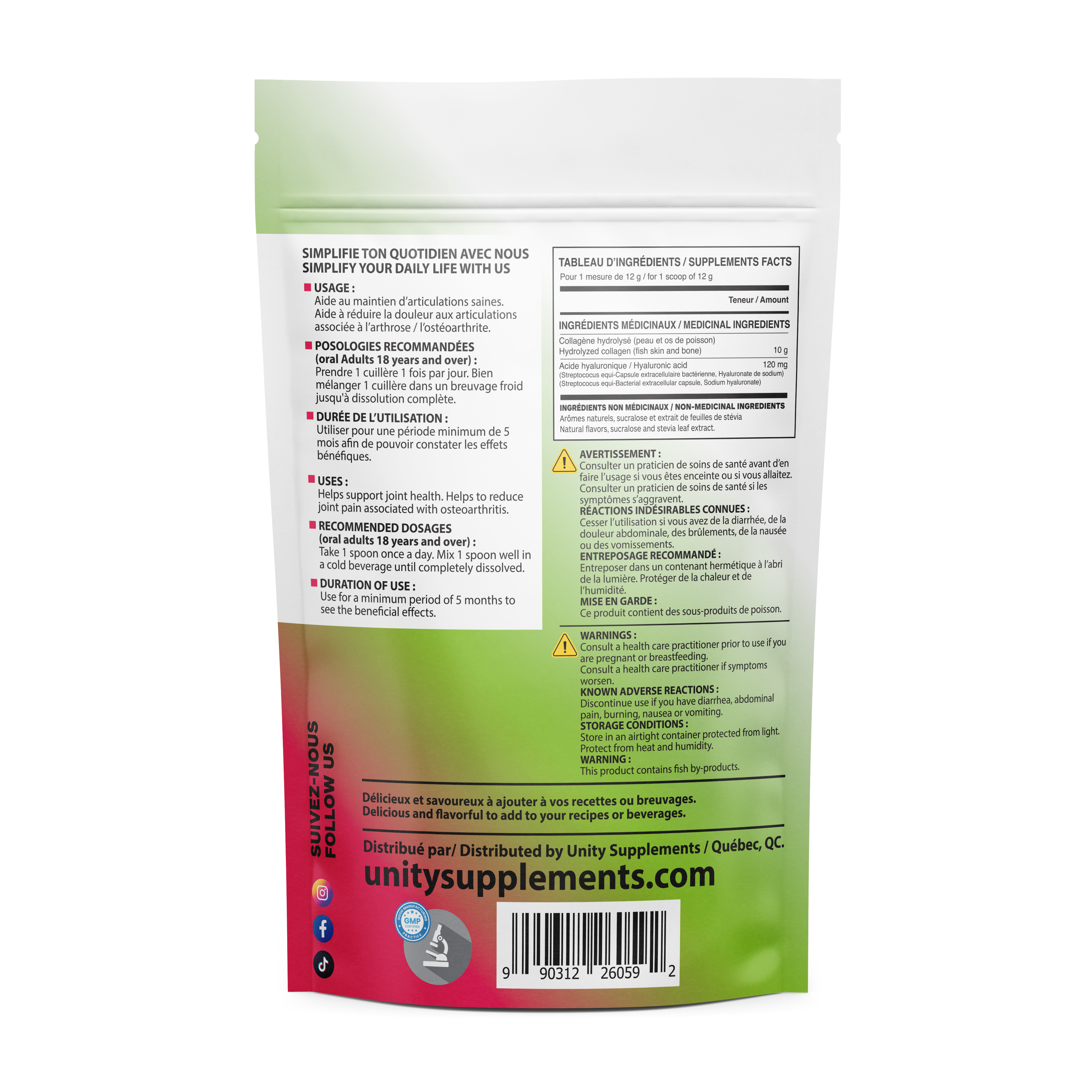 Marin Collagen + Hyaluronic Acid - Kiwi & Strawberry - Unity-Supplements