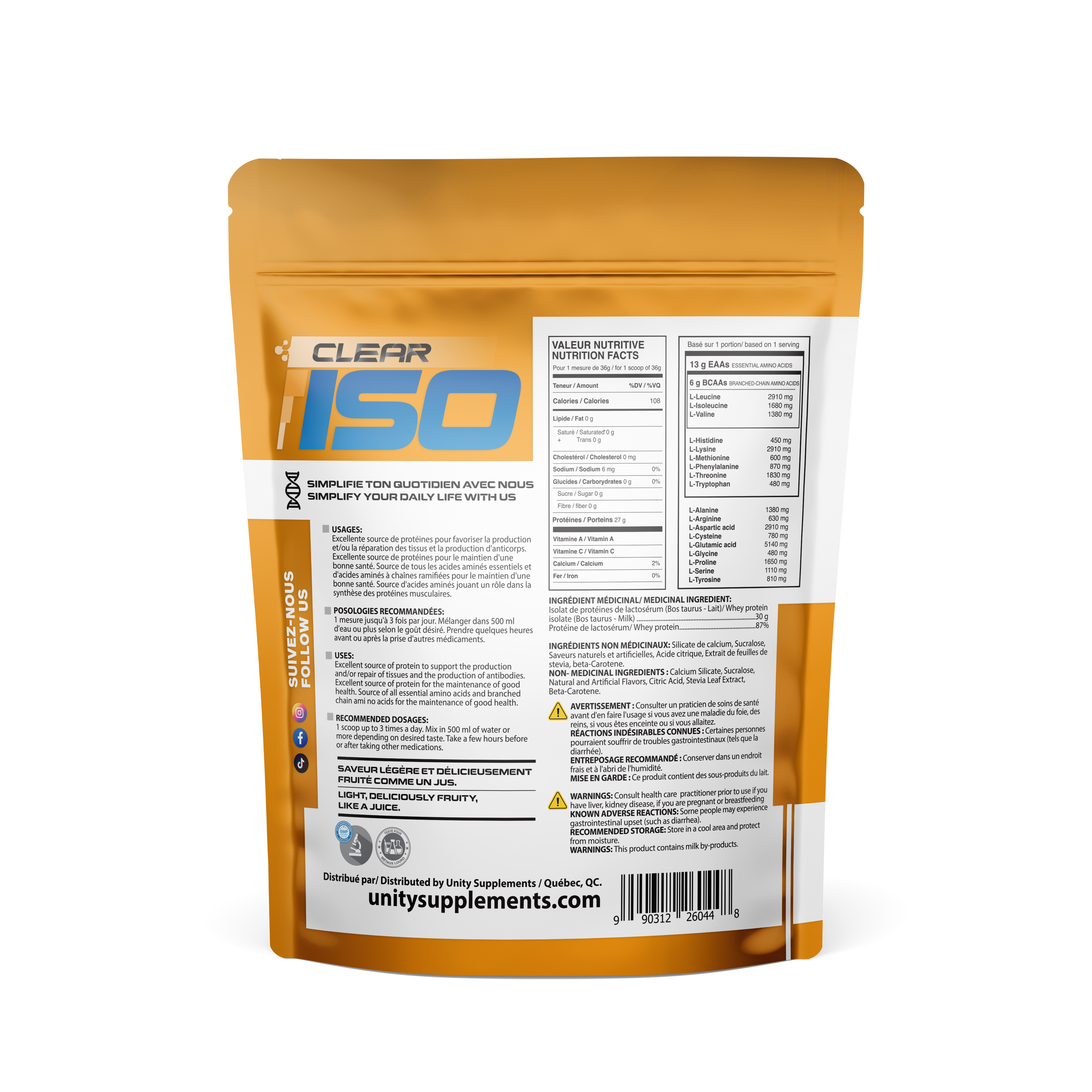 Juice Protein - Peach & Mango 410g - Unity-Supplements